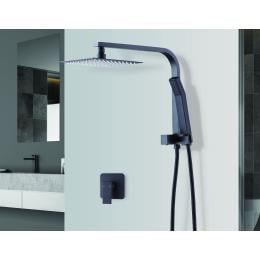 Wels 8 Rain Shower Head Set Square Dual Heads Faucet w/ Mixer