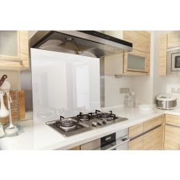 Toughened 90cm X 70cm White Glass Kitchen Splashback