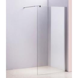 1000 X 2000mm Frameless 10mm Glass Shower Screen Round - Chrome