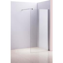 1200 X 2000mm Frameless 10mm Glass Shower Screen Round - Chrome