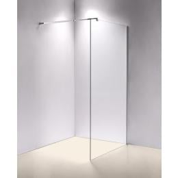 1000 X 2000mm Frameless 10mm Glass Shower Screen Square - Chrome
