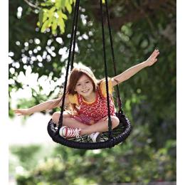 Kids Rope Swing Round Outdoor Spider Web Swing Seat 65cm