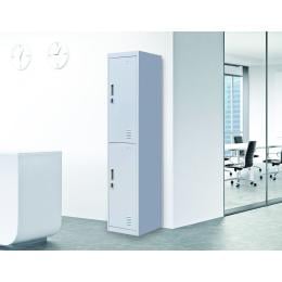 2-door Vertical Locker Storage w/Padlock Grey