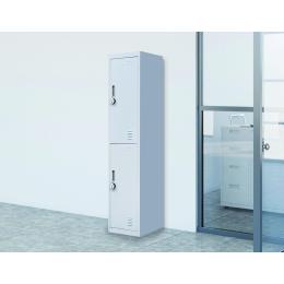 2-door Vertical Locker Storage w/4 digit combination lock - Grey