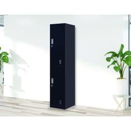 2-door Vertical Locker Storage w/Padlock Black