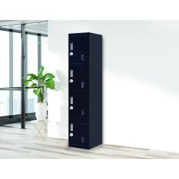 4 Door Locker - Office/gym w/3 combination lock Black