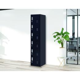 6-door Vertical Locker w/Padlock - Black