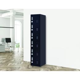 6-door Vertical Locker w/3 digit combination Lock Black
