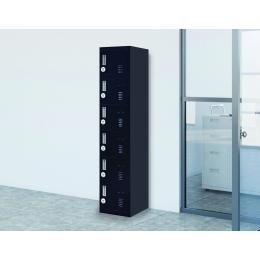 6-door Vertical Locker w/4 digit combination lock Black
