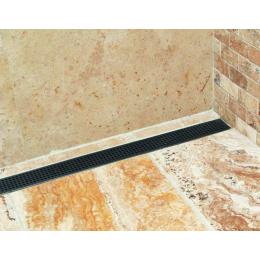 1200mm Bathroom Shower Black Grate Drain W/centre Outlet Floor Waste Square Pattern