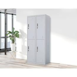 Four-door Office Shed Storage Locker Standard Lock with 2 Keys Grey