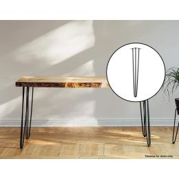 Set Of 4 Industrial 3-rod Retro Hairpin Table Legs 12mm Steel Bench Desk - 71cm Black