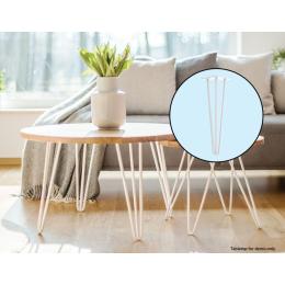 Set Of 4 Industrial 3-rod Retro Hairpin Table Legs 12mm Steel Bench Desk - 41cm White