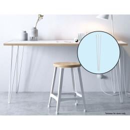 Set Of 4 Industrial 3-rod Retro Hairpin Table Legs 12mm Steel Bench Desk - 71cm White