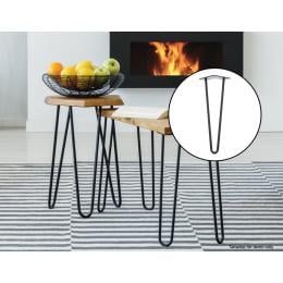 Set Of 4 Industrial Retro Hairpin Table Legs 12mm Steel Bench Desk - 41cm Black