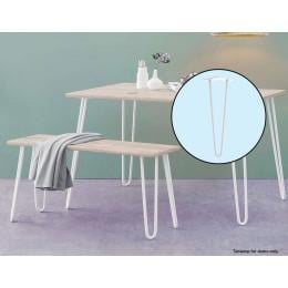 Set Of 4 Industrial Retro Hairpin Table Legs 12mm Steel Bench Desk - 41cm White