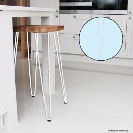 Set Of 4 Industrial Retro Hairpin Table Legs 12mm Steel Bench Desk - 71cm White