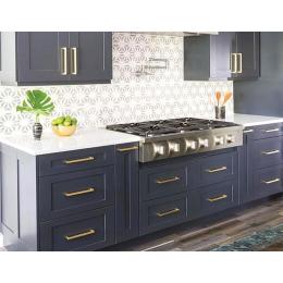 Brushed Brass Drawer Kitchen Cabinet Handles - Gold Finish 192mm