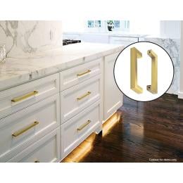 15x Brushed Brass Drawer Kitchen Cabinet Handles - Gold Finish 128mm