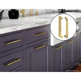 15x Brushed Brass Drawer Kitchen Cabinet Handles - Gold Finish 256mm