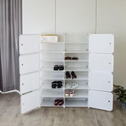 White DIY Shoe Cabinet Rack Storage Portable Stackable Organiser Stand 85 x 32 x 127cm