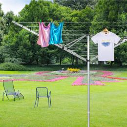 4 Arm Rotary Airer Outdoor Washing Line Clothes Dryer 50m Length