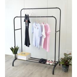 Heavy Metal Double Clothes Rail Hanging Rack Stand Storage Shelf