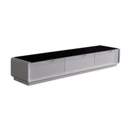TV Cabinet 3 Storage Drawers Assembled Entertainment Unit Black White