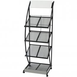 Magazine Rack 47x40x134 Cm Black And White A4