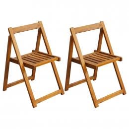 Folding Garden Chairs 2 Pcs Solid Acacia Wood