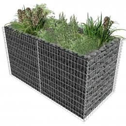 Gabion Planter Steel 180x90x100cm Silver
