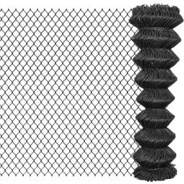 Chain Link Fence Steel 15x1.5 M Grey