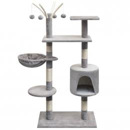 Cat Tree With Sisal Scratching Posts Grey 96x35x125 Cm