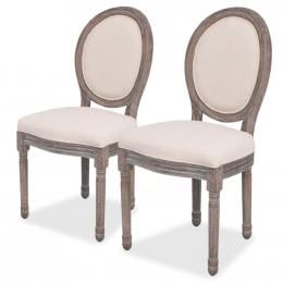 Dining Chairs 2 Pcs Cream Fabric