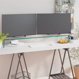 Tv Stand/monitor Riser Glass Clear 120x30x13 Cm