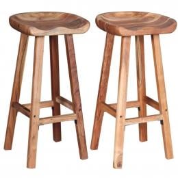 Bar Stools 2 Pcs Solid Acacia Wood 38x37x76 Cm