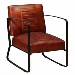 Lounge Chair Genuine Leather Brown