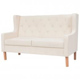 2-seater Sofa Fabric Upholstery Cream White