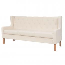 3-seater Sofa Fabric Upholstery Cream White