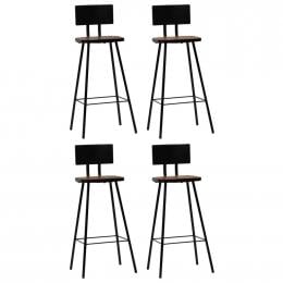 Bar Chairs 4 Pcs Solid Reclaimed Wood Seat