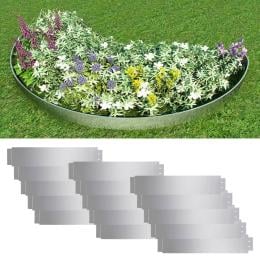 Lawn Fence 15 Pcs Galvanised Steel 100x20 Cm