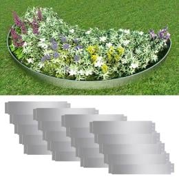 Lawn Fence 20 Pcs Galvanised Steel 100x20 Cm
