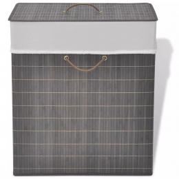 Bamboo Laundry Bin Rectangular Dark Brown