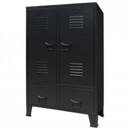Wardrobe Metal Industrial Style 67x35x107cm Black