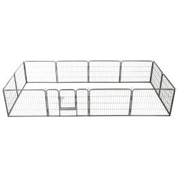 Dog Playpen 12 Panels Steel 80x60 Cm Black