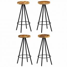 Bar Chairs 4 Pcs Solid Mango Wood