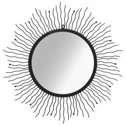 Wall Mirror Sunburst 80cm Black