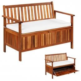 Garden Storage Bench Solid Acacia Wood 120x63x84 Cm