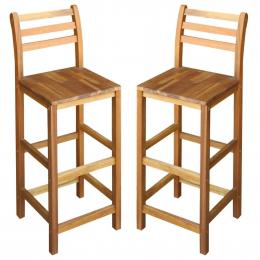Bar Chairs 2 Pcs Solid Acacia Wood 42x36x110