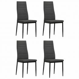 4 Pcs Dining Chairs Dark Grey Fabric